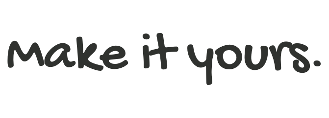 Gochi Hand: Make it yours.. Fixed specimen rendered from the original font.