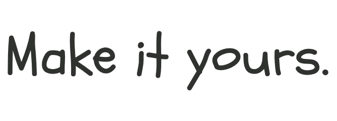 Schoolbell: Make it yours.. Fixed specimen rendered from the original font.